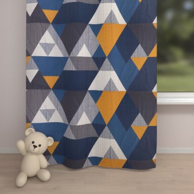 Biante Dětský bavlněný závěs Sandra SA-390 Modro-béžovo-oranžové trojúhelníky 150x150 cm – Hledejceny.cz