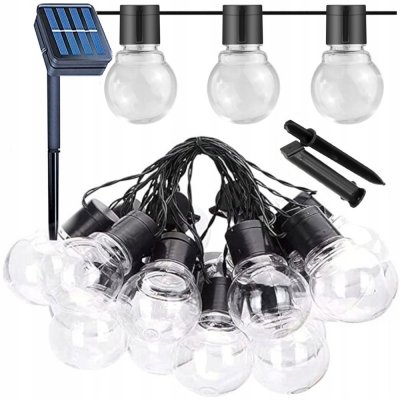BERGE Venkovní řetěz GIRLAND solární 5m + 10 LED žárovek IP44 SOL009 – Hledejceny.cz