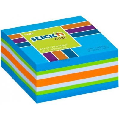 Samolepicí bloček Stick'n by HOPAX Kostka, 51 x 51 mm, 250 lístků, neon modrý mix – Hledejceny.cz
