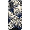 Pouzdro a kryt na mobilní telefon Samsung Mobiwear Glossy Samsung Galaxy A32 5G GA41G Béžové květy na modré