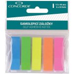 Záložky samolepící PP 12x48,5mm 5 neon barev 5x20 listů Concorde – Hledejceny.cz