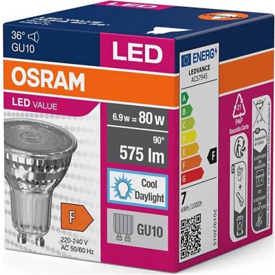 Osram LED žárovka VALUE 6,9 W PAR16 80 36° studená bílá – Hledejceny.cz