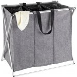 WENKO TRIO s ocelovým rámem, skládací třídílný kontejner na prádlo - 130 l, 59 x 57 x 38 cm – Zbozi.Blesk.cz