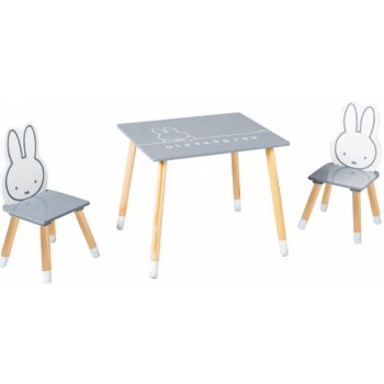 Roba stoleček a dvě židličky Miffy šedá