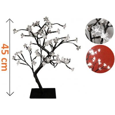 Nexos 28300 Dekorativní LED osvětlení strom s květy 45 cm studená bílá – Zboží Mobilmania