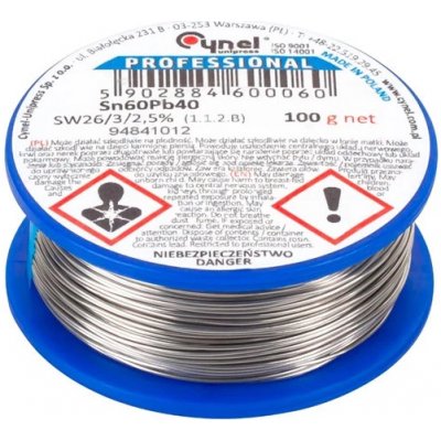 Cín 1.0mm 100g 60%Sn 40%Pb CYNEL – Zboží Dáma