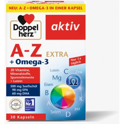 Doppelherz A-Z + Omega-3 Extra 30 kapslí – Hledejceny.cz