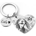 Přívěsek na klíče Ocelový Srdce s psí tlapičkou Deluxe AE 1111366 – Zboží Dáma