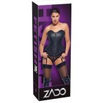 Zado Černý kožený korzet s pásky na punčochy – Sleviste.cz