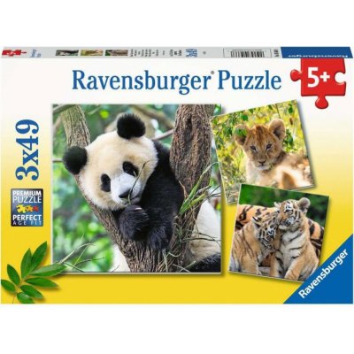 Ravensburger 056668 Panda tygr a lev 3 x 49 dílků – Zbozi.Blesk.cz