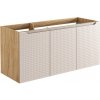 Koupelnový nábytek COMAD Závěsná skříňka pod umyvadlo - LUXOR 82-120-3D beige, šířka 120 cm, béžová/olejovaný dub