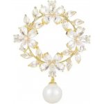 Amparo Miranda Brož Květy AM118 Zlatá – Zboží Dáma