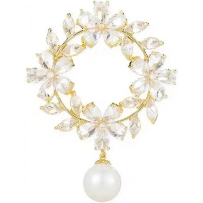 Amparo Miranda Brož Květy AM118 Zlatá – Zboží Dáma