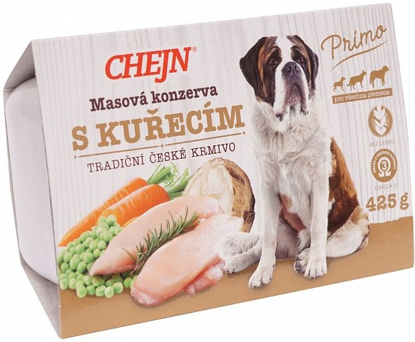 Chejn Primo Adult Dog kuřecí a zelenina 8 x 425 g