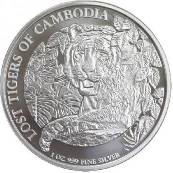 Kambodža Ztracení tygři stříbrná mince 1 oz