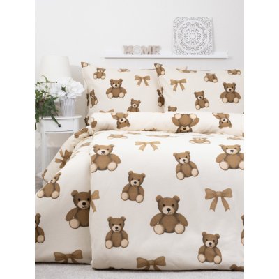 MKLuzkoviny.cz flanel povlečení Plyšoví medvídci 140x200 70x90 – Zboží Mobilmania