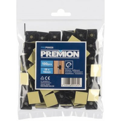 PREMION kabelová příchytka samolepící černá 19*19mm, 100ks, PREP00026 – Hledejceny.cz