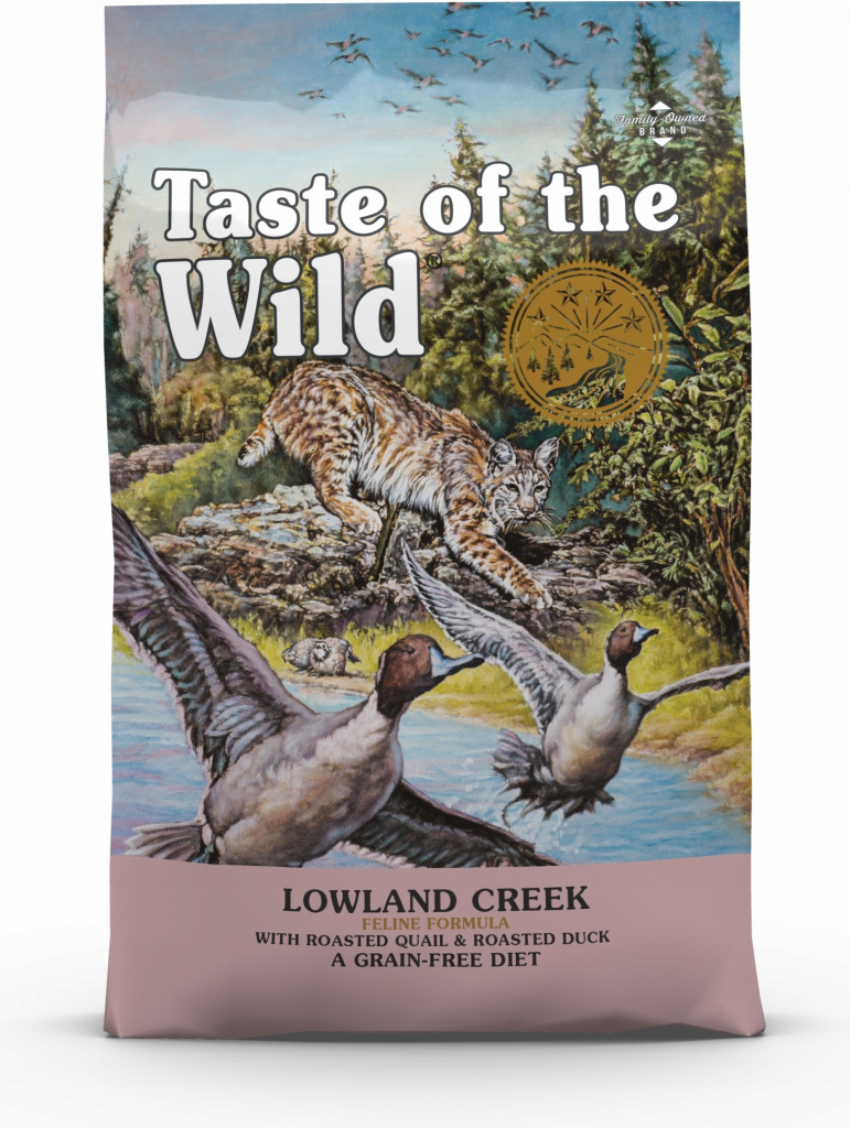Taste of the Wild Lowland Creek granule pro kočky pečená křepelka pečená kachna 6,6 kg
