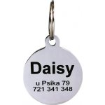 u Psíka Kulatá psí známka 25*30mm Stříbrná – HobbyKompas.cz