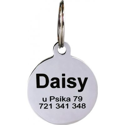 u Psíka Kulatá psí známka 25*30mm Stříbrná – HobbyKompas.cz