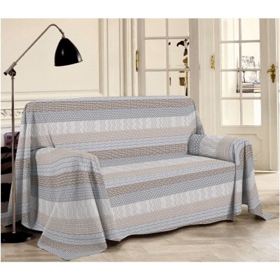 Piquet Přikrývka na gauč Azteco béžová Béžová 170 x 280 cm – Zboží Dáma