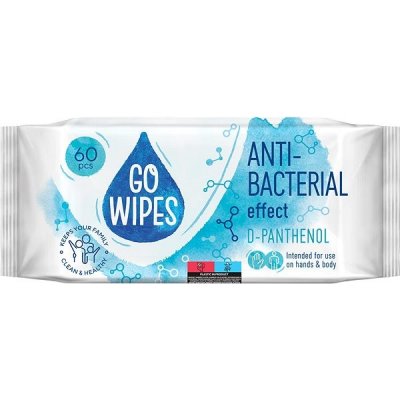 GoWipes Vlhčené ubrousky s antibakteriálním účinkem 60 ks – Zboží Dáma
