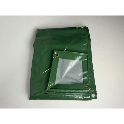 Mikel krycí plachta s oky, PVC 2 x 5 m 500 g/m² zelená oliv/šedá 3117833 – Sleviste.cz