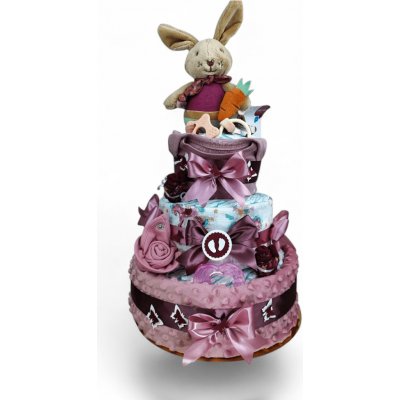 BabyDort třípatrový plenkový dort pro holčičku ZAJÍČEK KARO – Hledejceny.cz