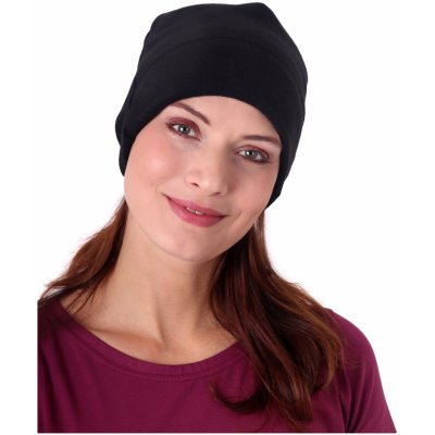 Dámská zimní čepice fleece černá – Zboží Mobilmania