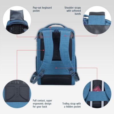 Batoh RivaCase 8365 17,3" blue – Zboží Živě