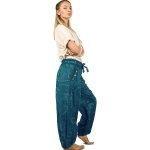 Glara Stylové volné kalhoty se zajímavým vzorem modré – Hledejceny.cz