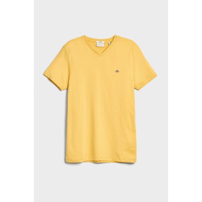 Gant tričko SLIM SHIELD V-NECK T-SHIRT žlutá