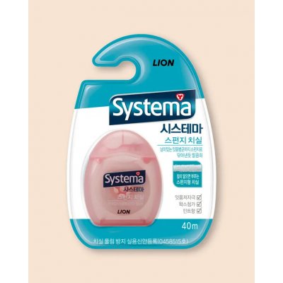 Lion Zubní nit Systema Sponge Dental Floss Pink 40 m – Hledejceny.cz