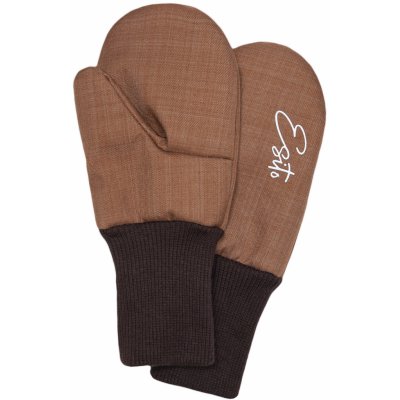 Esito Zimní palcové rukavice softshell s beránkem Brown - hnědá – Zboží Dáma