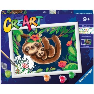 Zuty malování podle čísel Ravensburger Kreativní a výtvarné hračky CreArt Roztomilí lenochodi – Zboží Mobilmania