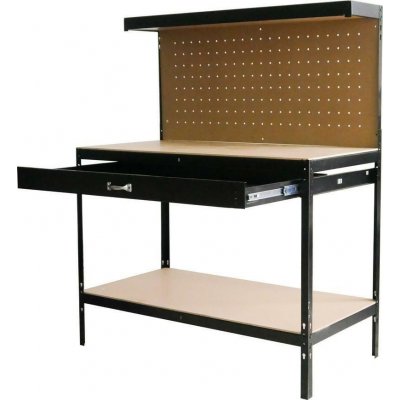 Strend Pro Stôl Racks DWB60, pracovný, do dielne, 1x zásuvka, 120x60x150 cm, max. 230 kg – Zboží Mobilmania