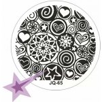 Starnails Razítkovací destička JQ65 Srdíčka hvězdičky – Zboží Dáma