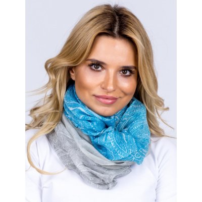 Basic šedo-modrý dámský šátek se vzory at-ch-k-241495.48-grey – Zbozi.Blesk.cz