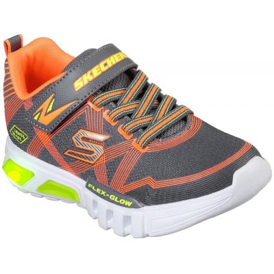 Skechers dětské tenisky Flex-Glow S Lights 90542L/CCOR šedá oranžová – Zboží Mobilmania