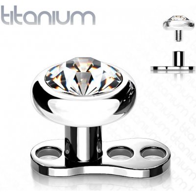 Šperky4U Kompletní microdermal piercing čirý kamínek MD028C-03 – Zboží Dáma