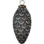 Clayre & Eef Set 4ks šedo-stříbrná skleněná vánoční ozdoba šiška - 8*15 cm – Hledejceny.cz