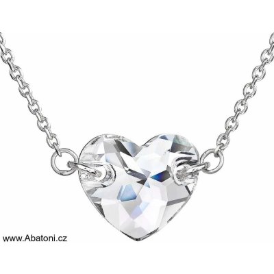 Swarovski Elements Stříbrný náhrdelník bílé srdíčko 32020.1 Crystal – Zboží Dáma