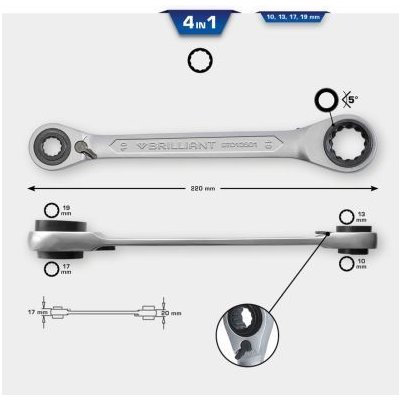 KS Tools Ráčna-dvojitý očkový klíč BT013901 – Sleviste.cz