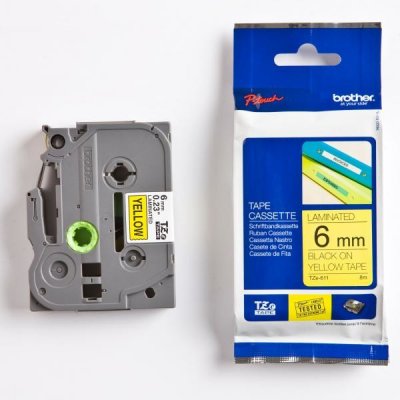 Páska do štítkovače Brother TZe-611, 6mm, černý tisk/žlutý podklad, originál – Hledejceny.cz