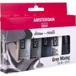 Amsterdam Standard sada akrylových barev grey mixing 6 ks 20 ml – Sleviste.cz