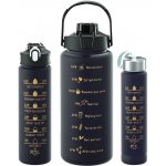 1Mcz Motivační lahev na vodu černé 2000 ml / 700 ml / 300 ml – Hledejceny.cz