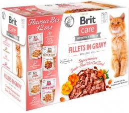 Brit Care Cat Pouches Flavour box Fillets in Gravy 12 x 85 g