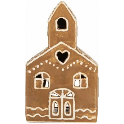 Clayre & Eef Svícen na čajovou svíčku perníková chaloupka, 10 × 10 × 16 cm – Hledejceny.cz