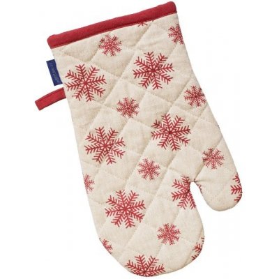 SCANquilt chňapka RUKAVICE DEKORO vločky béžovočervenobílá 14 x 31 cm – Hledejceny.cz