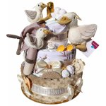 BabyDort pro miminko Třípatrový plenkový dort PREMIUM Ga ga ga – Zboží Dáma